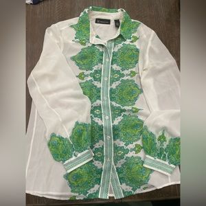 Beautiful Green Paisley blouse by I.N.C